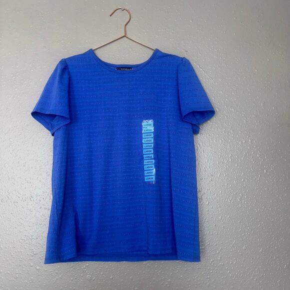 Rafaella new with tag short sleeved eyelet lined top size large - Picture 4 of 7